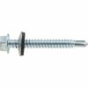 Hillman Screw, 1/4-14 Thread, 2 in L, Washer Head, Hex Drive, Self-Drilling Point, Steel, Zinc-Plated, 100 PK 561059